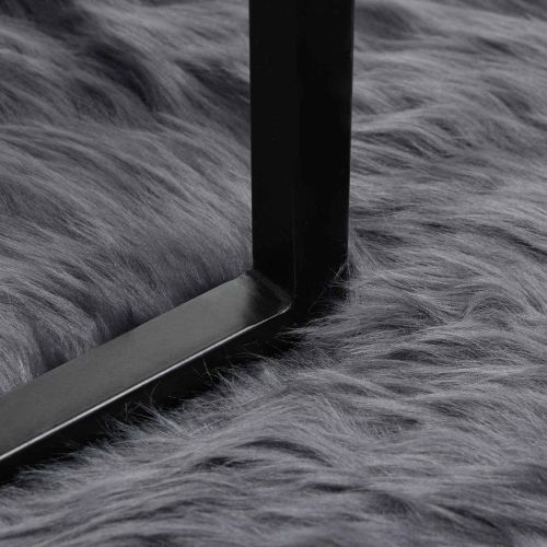 Изкуствен овчи килим Tafalla Антрацит Ø 200 см Полиестер