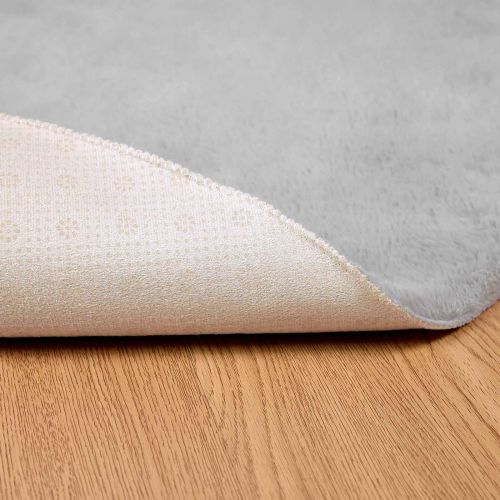 Противоплъзгащ килим от изкуствен заек Olite Сив Ø 200 см