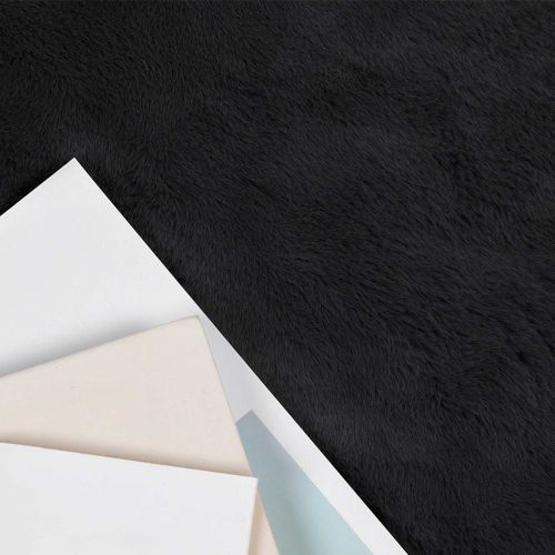 Анти-слип изкуствен килим от заешка козина OLITE Черно