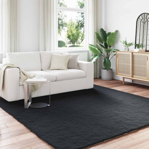 Противоплъзгащ килим от изкуствен заек Olite Черно 240 x 240 cm