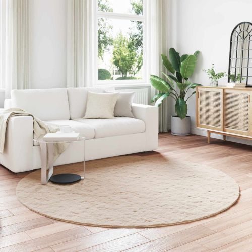 Противоплъзгащ килим от изкуствен заек Olite Таупе Ø 160 см