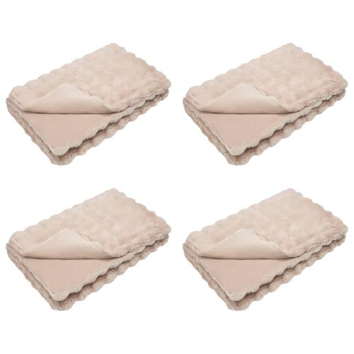 Противоплъзгащо фалшиво заеково одеяло Olite 4 pcs Бежово