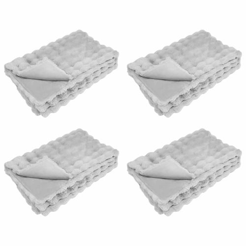 Противоплъзгащо фалшиво заеково одеяло Olite 4 pcs Сив