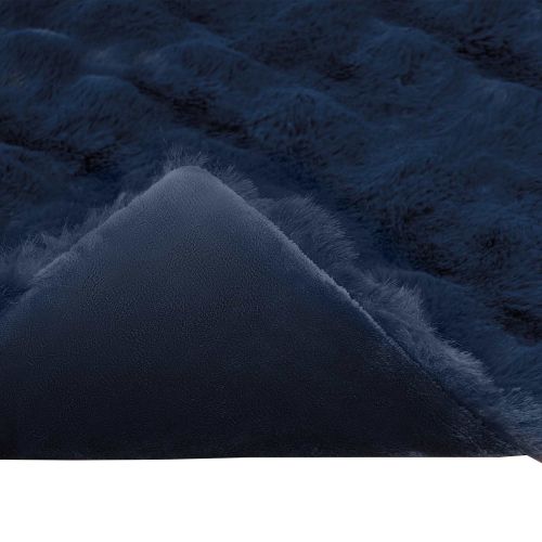Противоплъзгащо фалшиво заеково одеяло Olite 4 pcs Морско синьо