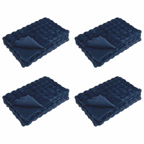 Противоплъзгащо фалшиво заеково одеяло Olite 4 pcs Морско синьо