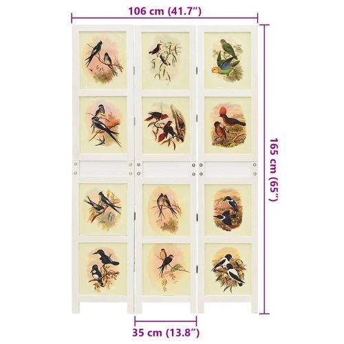 Ромdivider панел Бяло 212 x 165 см МДФ