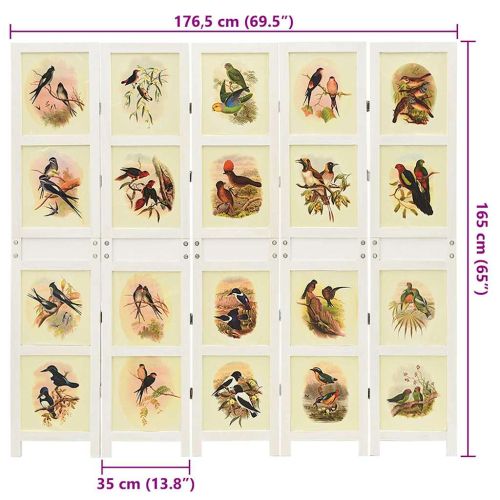 Ромdivider панел Бяло 212 x 165 см МДФ