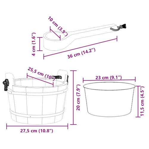 Сауна кофа 2 pcs Кафяво Солидна борова дървесина и коноп