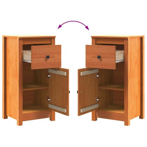 Служебен шкаф 2 pcs Кафяво с восъчно покритие 39 x 34,5 x 80 см