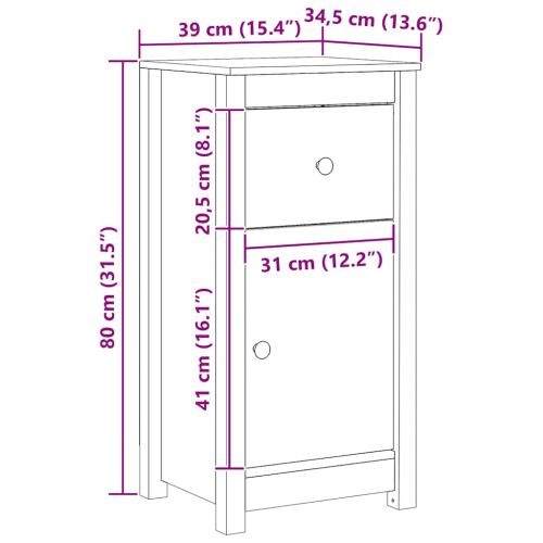 Служебен шкаф 2 pcs Кафяво с восъчно покритие 39 x 34,5 x 80 см