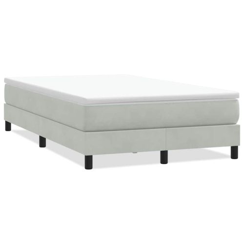 Box Spring легло без матрак Светло сиво 120x210 cm кадифе