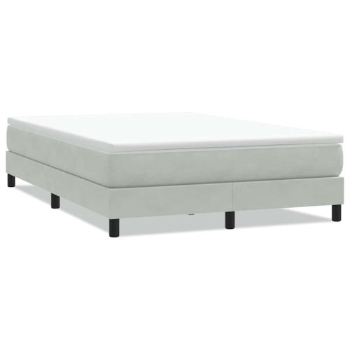 Box Spring легло без матрак Светло сиво 140x210 cm кадифе