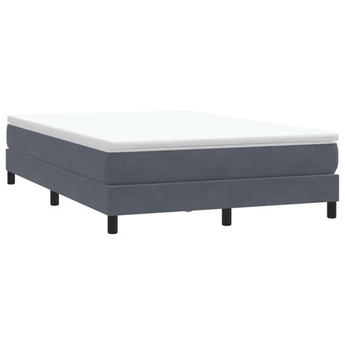 Box Spring легло без матрак Тъмно сиво 140x210 cm Кадифе
