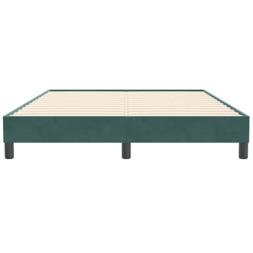 Box Spring Легло без матрак Тъмнозелено 140x210 cm Кадифе