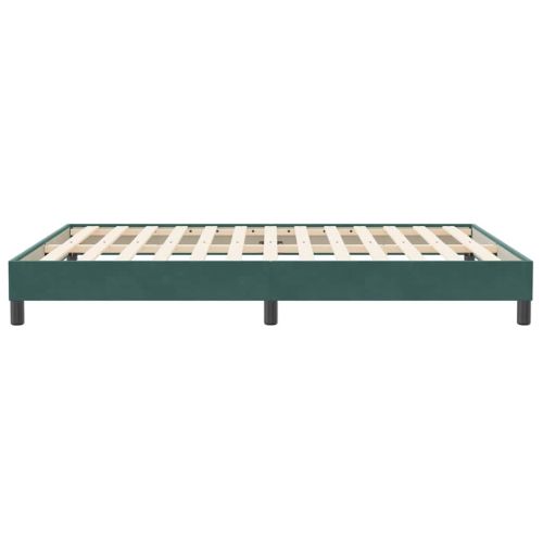 Box Spring Легло без матрак Тъмнозелено 140x210 cm Кадифе