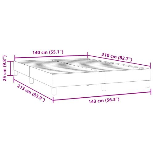 Box Spring легло без матрак Тъмно синьо 140x210 cm кадифе