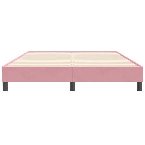 Box Spring легло без матрак розово 160x210 cm кадифе