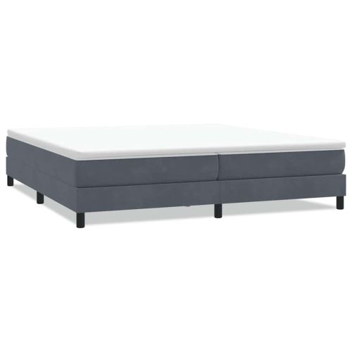 Box Spring Легло без матрак Тъмно сиво 200x210 cm Кадифе
