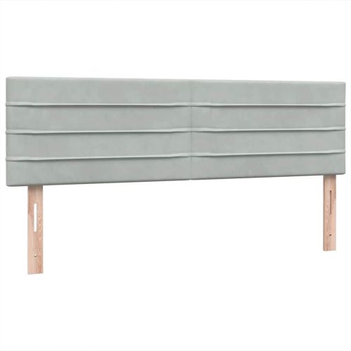 Боксспринг легло с матрак, светлосиво, 160x210 см, кадифе