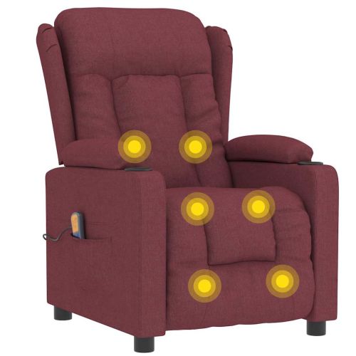 Масажен стол, виненочервен, текстил