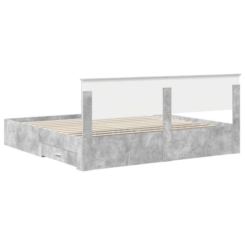 Рамка за легло Бетонно сиво 200 x 200 cm Инженерна дървесина