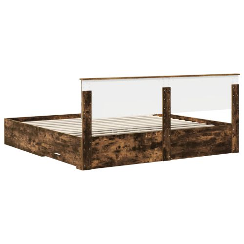 Рамка за легло с таблото Димян дъб 200 x 200 cm Инженерно дърво