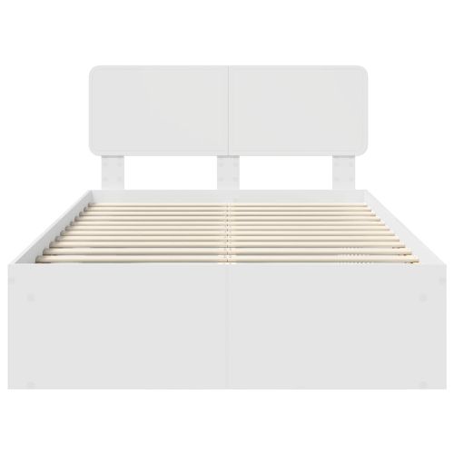 Рамка за легло с таблото Бяло 120 x 200 cm Солидно борово дърво