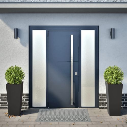 Градински кашпи, 2 бр, черни, 35x35x75 см, стомана