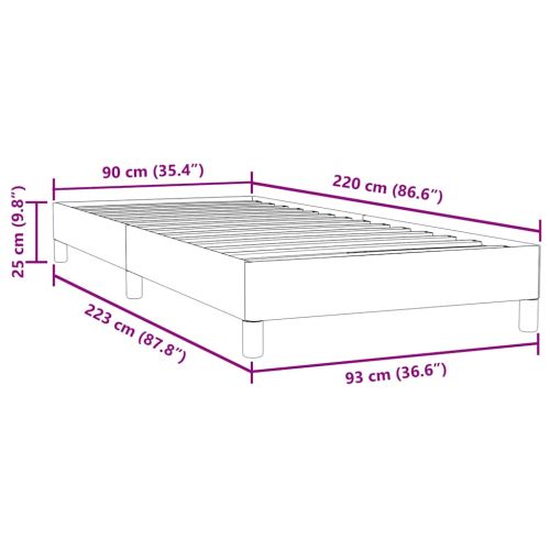 Box Spring Легло без матрак Светло сиво 90x220 cm Кадифе