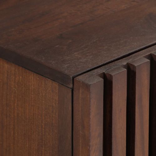 ТВ шкаф, кафяв, 100x34x46 см, масивно мангово дърво