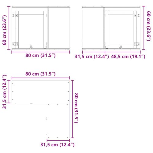 За шкафове SKI Кехлибарен 80 x 80 x 60 см Солидно борово дърво