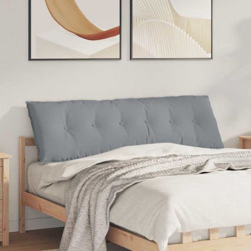 Възглавница за гръб Светлосиво 160 x 19 x 50 см текстил