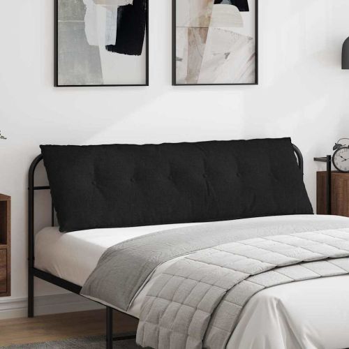 Възглавница за гръб Черно 160 x 19 x 50 см текстил