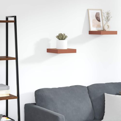 Стенен рафт Червено 23 x 23,5 x 4 см Инженерно дърво