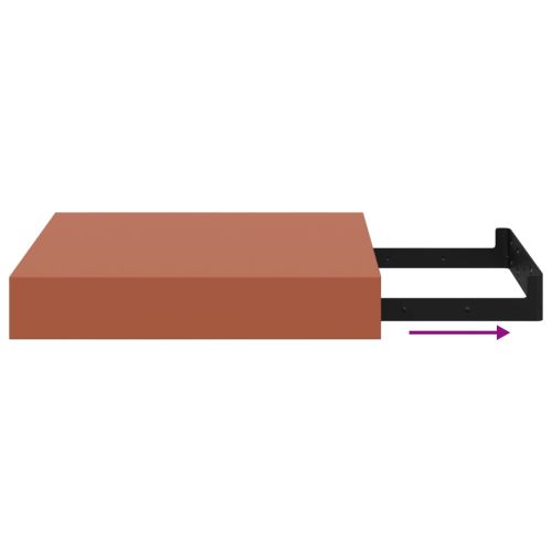 Стенен рафт 2 pcs Червено 23 x 23,5 x 4 см Инженерно дърво