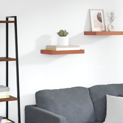 Стенен рафт Червено 40 x 23,5 x 4 см Инженерно дърво