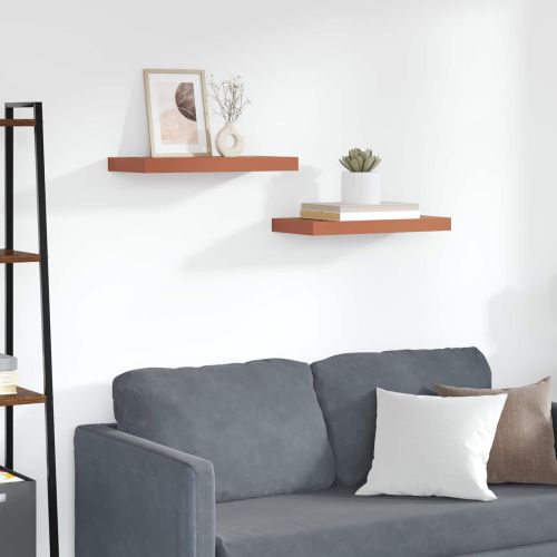 Стенен рафт 2 pcs Червено 50 x 23 x 4 см Инженерно дърво