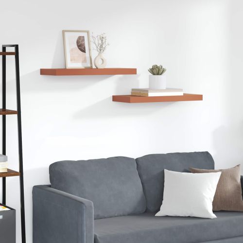 Стенен рафт 2 pcs Червено 60 x 23 x 4 см Инженерно дърво