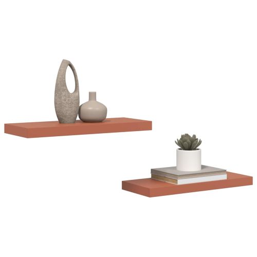 Стенен рафт 2 pcs Червено 60 x 23 x 4 см Инженерно дърво
