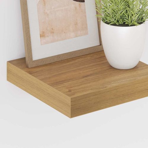 Стенен рафт 2 pcs Кафяво 23 x 23,5 x 4 см Инженерно дърво