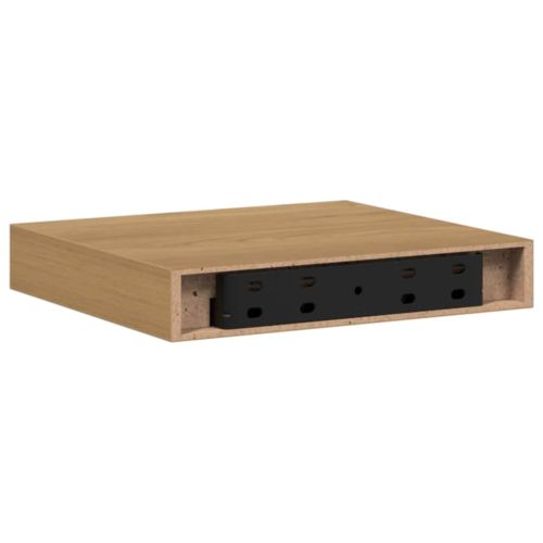 Стенен рафт 2 pcs Кафяво 23 x 23,5 x 4 см Инженерно дърво