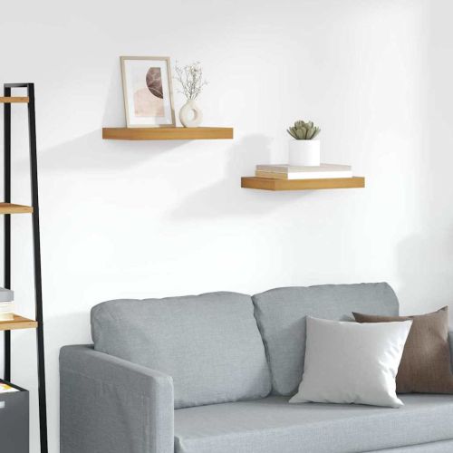 Стенен рафт 2 pcs Кафяво 40 x 23,5 x 4 см Инженерно дърво