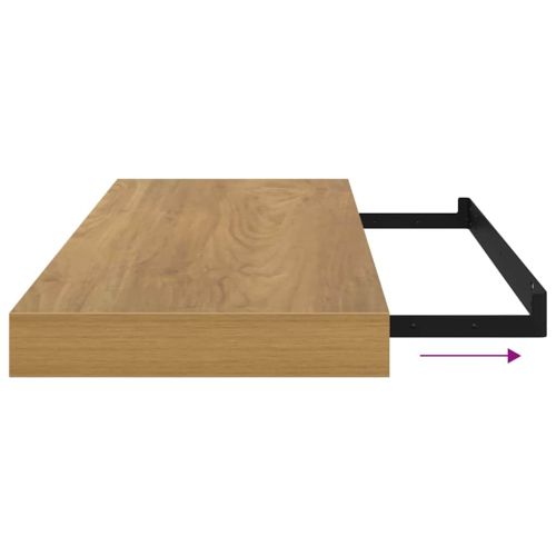 Стенен рафт Кафяво 60 x 23 x 4 см Инженерно дърво