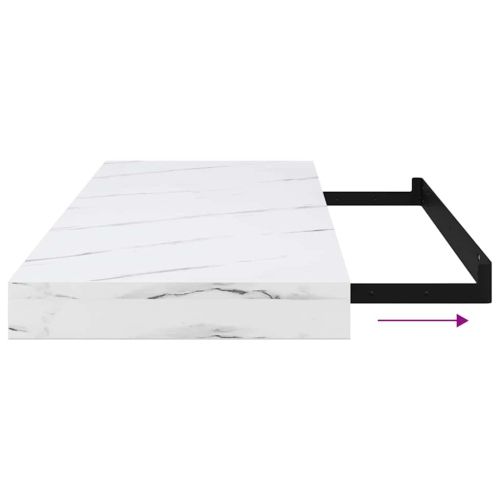 Стенен рафт Бял мрамор 50 x 23 x 4 см Инженерно дърво