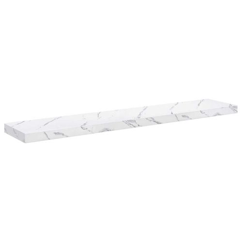 Стенен рафт 4 pcs Бял мрамор 120 x 23,5 x 4 см Инженерно дърво