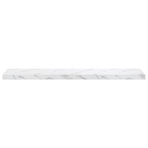 Стенен рафт 4 pcs Бял мрамор 120 x 23,5 x 4 см Инженерно дърво