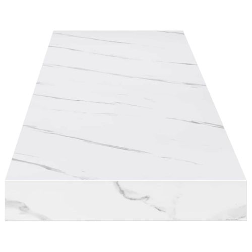 Стенен рафт 4 pcs Бял мрамор 120 x 23,5 x 4 см Инженерно дърво