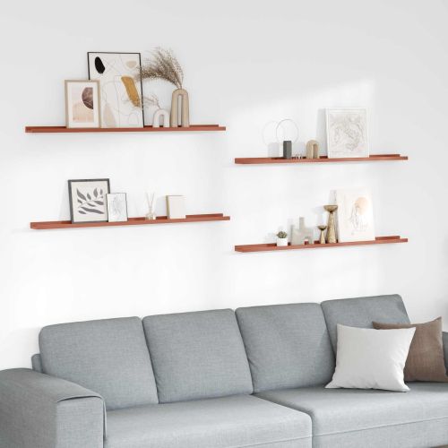 Стенен рафт с рафт 4 pcs Червено 115 x 9 x 3 cm Инженерно дърво