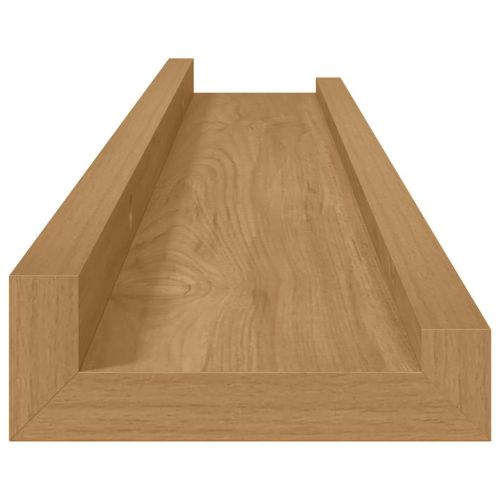 Стенен рафт с рафт 2 pcs Кафяво 60 x 9 x 3 cm Инженерно дърво