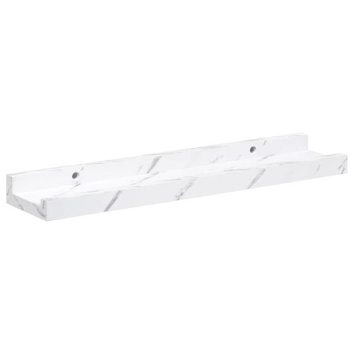 Стенен рафт 2 pcs Бял мрамор 40 x 9 x 3 cm Инженерно дърво